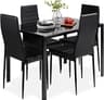 Best Choice Products 5-Piece Glass Dining Set, Modern Kitchen Table Furniture for Dining Room, Dinette, Compact Space...