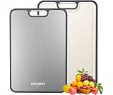 Titanium Cutting Board for Kitchen, Pure Titanium/PP, Size 16”×11” | Food Grade Materials, Separate Prep Surfaces for...