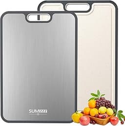 Titanium Cutting Board for Kitchen, Pure Titanium/PP, Size 16”×11” | Food Grade Materials, Separate Prep Surfaces for...