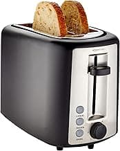 Amazon Basics 2 Slice Toaster, Extra Wide Slots for Bagels, 6 Browning Settings, Removable Crumb Tray, Defrost/Cancel...