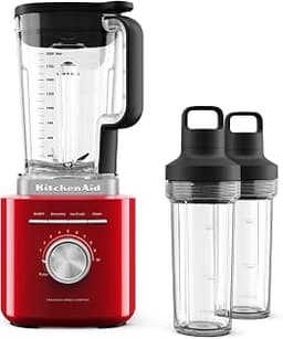 KitchenAid Pure Power Blender with 2 Blending Jars, 1700 Watt Peak Power* | 68 oz Blending Jar, Includes 2 16-oz Pers...