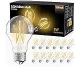 dalattin 12 Pack A19 Vintage LED Edison Bulbs, Dimmable, 60W Equivalent, High Brightness 2700K Soft White, 8W E26 Sta...