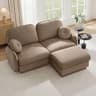 Sectional Cloud Couch with Curved Armrest, Modular Loveseat Sofa Upholstered in Chenille Fabric, Detachable Oversized...