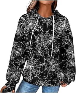 TBILILO Black Waffle Hoodie Long Sleeve Oversized Drawstring Hooded Sweatshirts for Women Trendy Casual Fall Fashion ...