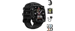 CARBINOX Edge Smart Watch Rugged, 1.96 AMOLED, Stainless Steel, IP69K/5ATM Fitness Tracker, Dual-Band GNSS, 500mAh, B...