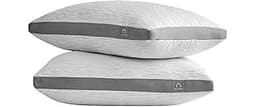 ACCURATEX Pillows Queen Size Set of 2, Rayon Derived from Bamboo Removable Cover, Shredded Memory Foam Pillow with Do...