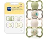 MAM Air Pacifier 6-16 Months, Extra Air Flow for Sensitive Skin, 4 Pack | Glows In The Dark, Developed With Medical E...