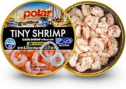 MW Polar Tiny Shrimp - Wild-Caught Canned Shrimp, Deveined - Ready-To-Eat Seafood - Sustainable, Cold Water Pandalus ...