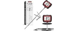 BOMATA Digital Candy Thermometer with Pot Clip, Deep Fry Oil Thermometer with Rotatable Display & Long Probe, for Can...