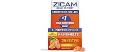 Zicam Zinc Cold Remedy RapidMelts,Citrus Flavor, Homeopathic, Pre-Cold Medicine, Shortens Cold Duration, 25 Count