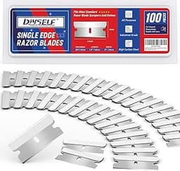 DIYSELF Single Edge Razor Blades, 100 Blades, Razor Blades Refiils for Razor Scraper, Utility Knife, Heavy Duty One E...