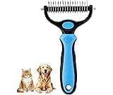 Dematting Comb for Dogs and Cats, Undercoat Rake Pet Brush for Long Hair, Deshedding Dog Brush Removes Tangles Knots ...