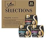 Sheba Selections Filets in Broth, Adult Cat Food Wet Recipe, Meal Complement, Wet Cat Food Variety Pack, Chicken, Chi...
