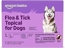Amazon Basics Preventative Flea and Tick Topical Treatment for Dogs, Large (45-88 lbs), Fast Acting and Long Lasting,...