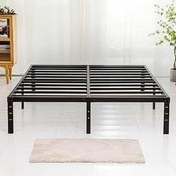 Wulanos Queen Size Bed Frame, 3500lbs Heavy Duty Metal Platform with Steel Slats Support, Sturdy and Noise-Free, 14 I...