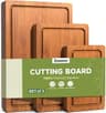 3-Piece Set Deep-Carbonized Bamboo Cutting Board for Kitchen, Carbonized | Crack-Resistant Wood Chopping Boards with ...