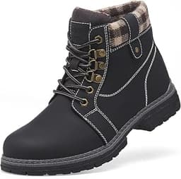 ANJOUFEMME Casual Winter Hiking Boots For Women - Womens Outdoor Snow Ankle Boots Waterproof Lightweight Lace up Fur ...
