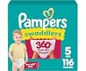 Pampers Diapers - Swaddlers 360° - Size 5, 116 Count, up to 100% Leakproof Comfy Dry Fit, Designed for Easy Changes, ...