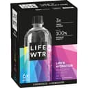 LIFEWTR Premium Purified Water, pH Balanced with Electrolytes, 100% recycled plastic bottles, 33.8 Fl Oz, 1L (Pack of 6)