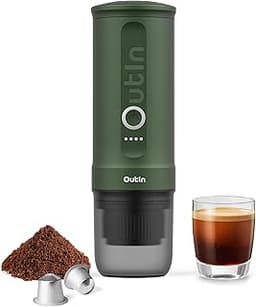 OutIn Nano Portable Electric Espresso Machine, Travel Coffee Maker for Camping, Car Coffee Maker Self-Heating with US...