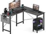 OLIXIS L Shaped Desk, 50-Inch Office Computer Gaming Desks Corner PC Table with Side Bag and Reversible Shelf for Hom...
