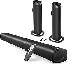 Puriom Sound Bar for Smart TV, 100W Sound Bar with Bluetooth 5.3/ARC/Opt/AUX Connect, 2-in-1 Detachable Home Soundbar...