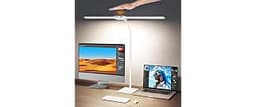 Syrinx LED Desk Lamp for Home Office, 18W 2000LM Dimmable Light, White | Focused & Wide-Area Dual-Light, 360° Goosene...