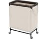 StorageWorks 2 Section Laundry Hamper, 100L Beige Sorter Cart with Wheels | Laundry Basket with Handles, Beige Sorter...