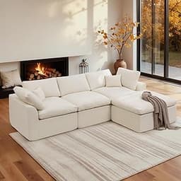 Korser 110" Cloud Sectional Couches for Living Room, Modern Modular Sectional Sofa with Ottoman, Boneless Cloud Couch...