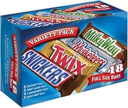 SNICKERS, TWIX, MILKY WAY & 3 MUSKETEERS Individually Wrapped Variety Pack Full Size Milk Chocolate Candy Bars Bulk A...