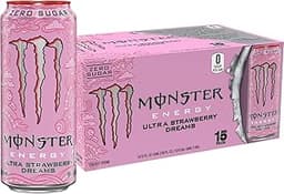 Monster Energy Ultra Strawberry Dreams, Sugar Free Energy Drink, 16 Ounce | Pack of 15