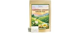 TeeLux Ginger Turmeric Green Tea Bags, Sweet Honey Aroma, Caffeinated 100ct | Smooth & Refreshing Steamed Green Tea w...