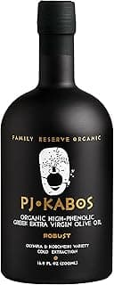 PJ KABOS Very High Phenolic (699 mg/kg), USDA Organic Greek Extra Virgin Olive Oil, Kosher, Greece, Cold Extracted, 1...