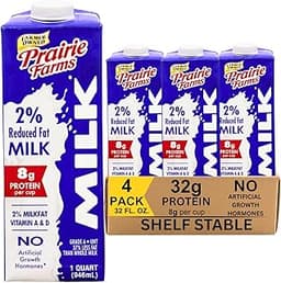 Prairie Farms Milk 2% Percent, Shelf Stable, Reduced Fat, Boxed & Ulta Pasteurized (UHT), Vitamin D White Milk - Pres...