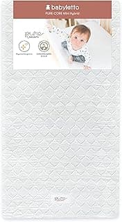 Babyletto Pure Core Mini Crib Mattress, Hybrid Waterproof Cover, Lightweight, Greenguard Gold Certified
