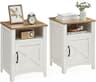 VASAGLE LIRY Collection - Farmhouse Nightstand with Barn Door, Set of 2, Bedside Table with Storage, Side End Table, ...