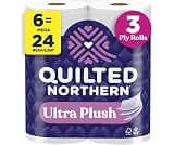 Quilted Northern Ultra Plush Toilet Paper, 6 Mega Rolls = 24 Regular Rolls | 3 ply soft toilet tissue for everyday co...