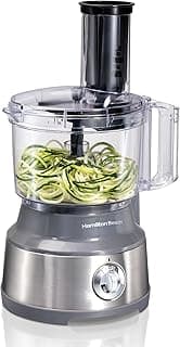 Hamilton Beach Food Processor & Vegetable Chopper for Slicing, Shredding, Mincing, and Puree, 10 Cups + Veggie Spiral...