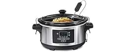 Hamilton Beach Portable 6 Quart Set & Forget Digital Programmable Slow Cooker with Lid Lock, Temperature Probe, Dishw...