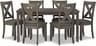Signature Design by Ashley Caitbrook Rustic 7-Piece Dining Set – Rectangular Table with 6 X-Back Upholstered Chairs, ...