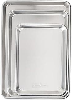 Nordic Ware Naturals 3 Piece Set - USA Made Aluminum Commercial Quality Sheet Pan for Baking or Roasting, Encapsulate...