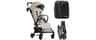 Mompush Nexis Carbon Fiber Lightweight Travel Stroller, Carry-On, Khaki | Lightweight travel stroller for airplane, c...