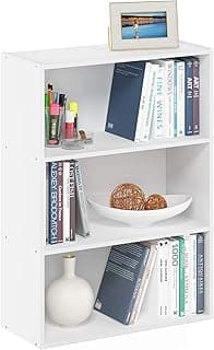 Furinno PASIR Book Shelf, 3-Tier Bookshelf, Storage Shelves Bookcase, 9.7 x 23.7 x 31.5, for Living Room, Bedroom, Ho...