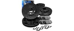 R1 Concepts Front and Rear Brake Kit Fits 2015-2020 Subaru WRX | Ceramic Pads, Drilled Slotted eLINE Rotors| Hardware...