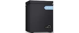 TABU 5.0 Cubic Feet Chest Freezer, Compact Deep Freezer, Black | Top Opening, 7 Level Adjustable Thermostat & Removab...