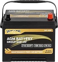 Weize Platinum AGM Battery BCI Group 24F Automotive Battery, 120RC, 710CCA, 36 Months Warranty, Dimensions 10.75" L x...