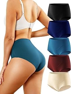 LEVAO Seamless Underwear for Women Invisible Full Coverage High Waisted Briefs No Show Breathable Comfortable Panties...