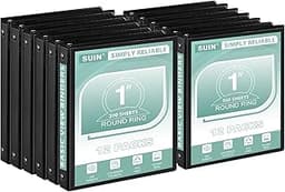 SUIN1-Inch 3-Ring-Binder, Customizable Clear View Cover, for US Letter Size 8-1/2 x 11'', Perfect for Office/School (...