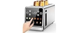 4 Slice Long Slot Toaster – Digital Touchscreen, 6 Shade Settings with Countdown Timer, Wide 1.5" Slots for Thick Bre...