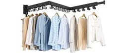 Kelisiting Clothes Drying Rack, Wall Mounted Laundry Drying Rack, Upgrade 3-Fold Foldable Collapsible Retractable Clo...